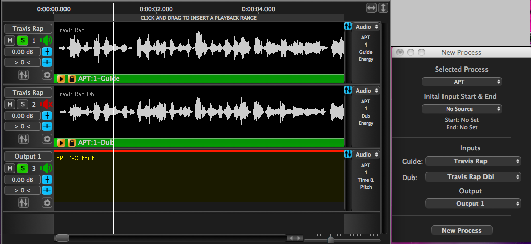 APT Process- Create Process with Selected Audio